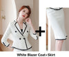 Autumn Winter Formal Women Business Suits with Skirt and Jackets Coat  Fabric OL Styles Professional Blazers