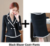 Autumn Winter Formal Women Business Suits with Skirt and Jackets Coat  Fabric OL Styles Professional Blazers