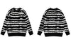 Autumn Winter Knitted Mohair Striped Sweater Men Women Casual Loose Jumpers Sweaters 2023 Harajuku Pullover Korean Teens