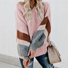 Autumn Winter Knitted Sweater Women V-neck Striped Pullover Casual Loose Lantern Sleeve Knitwear Elegant Vintage Jumpers
