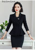 Autumn Winter Ladies Office Formal Women Business Suits with Skirt and Jackets Coat  Fabric Blazers Set OL Styles