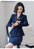 Autumn Winter Ladies Office Formal Women Business Suits with Skirt and Jackets Coat  Fabric Blazers Set OL Styles