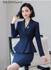 Autumn Winter Ladies Office Formal Women Business Suits with Skirt and Jackets Coat  Fabric Blazers Set OL Styles