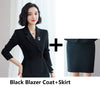 Autumn Winter Ladies Office Formal Women Business Suits with Skirt and Jackets Coat  Fabric Blazers Set OL Styles