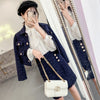 Autumn Winter Long Sleeve Jacket Coat Blazer Plaid Tweed Mini Skirt Suits Women 2 Pieces Sets Elegant Office Ladies Outerwear