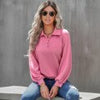 Autumn Winter Loose Sweatshirts Casual Women Pullovers  Vintage Long Sleeve Lapel Tops Female Elegant Solid Sweatshirts