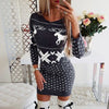 Autumn Winter Dress Women Slim Vintage Jumper Female Christmas Sweater Pullover Knitwear Long Tops Dress Outfits