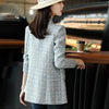Autumn Winter Plaid Woolen Coat Retro Double-Breasted Pure Color Tweed Jacket Elegant Women's Blazers Jacket s1267