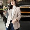 Autumn Winter Plaid Woolen Coat Retro Double-Breasted Pure Color Tweed Jacket Elegant Women's Blazers Jacket s1267