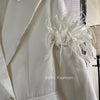 Autumn Winter Style Ostrich Feather Decoration Suit White Jacket Tassel Fur Suit Niche Profile Long Sleeve Blazer S3461