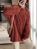 Autumn Winter Oversized Knitted Sweater Casual Twisted Women Pullover Vintage Loose Long Sleeve Knitwear Female O Neck Jumpers
