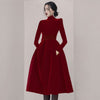 Autumn Winter Runway Black Velvet Dress Women Long Sleeve Turtleneck Party Dinner Slim High Waist Casual Midi Vestidos Elbise