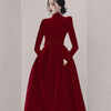 Autumn Winter Runway Black Velvet Dress Women Long Sleeve Turtleneck Party Dinner Slim High Waist Casual Midi Vestidos Elbise