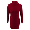 Autumn Winter Sexy Turtleneck Cashmere Soft Warm Dress Women 2022 Long Sleeve Solid Sweater Fleece Bodycon Short Mini Dress
