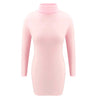 Autumn Winter Sexy Turtleneck Cashmere Soft Warm Dress Women 2022 Long Sleeve Solid Sweater Fleece Bodycon Short Mini Dress