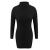Autumn Winter Sexy Turtleneck Cashmere Soft Warm Dress Women 2022 Long Sleeve Solid Sweater Fleece Bodycon Short Mini Dress