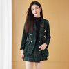 Autumn Winter Small Fragrance Plaid Ladies Two-piece Sets Tweed Double Breasted Blazer And Ladies High Waist Shorts Skirts Suits