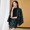 Autumn Winter Small Fragrance Plaid Ladies Two-piece Sets Tweed Double Breasted Blazer And Ladies High Waist Shorts Skirts Suits