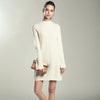 Autumn Winter Solid Knitted Cotton Sweater Dresses Women Loose O-neck Pullover Female Knitted Dress Vestidos Feminino