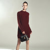 Autumn Winter Solid Knitted Cotton Sweater Dresses Women Loose O-neck Pullover Female Knitted Dress Vestidos Feminino