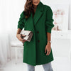 Autumn Winter Solid Loose Blazer Overcoat Elegant Casual Office Woolen Cardigan Lapel Double Breasted Jacket Outwear