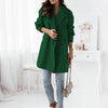 Autumn Winter Solid Loose Blazer Overcoat Elegant Casual Office Woolen Cardigan Lapel Double Breasted Jacket Outwear