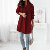 Autumn Winter Solid Loose Blazer Overcoat Elegant Casual Office Woolen Cardigan Lapel Double Breasted Jacket Outwear