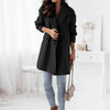 Autumn Winter Solid Loose Blazer Overcoat Elegant Casual Office Woolen Cardigan Lapel Double Breasted Jacket Outwear