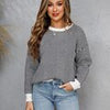 Autumn Winter Striped Pullovers Casual Women Knitted Sweaters Loose Vintage Long Sleeve Knitwear Female O Neck Sweaters