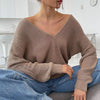 Autumn Winter Sweater Women V Neck Knitted Sweater Casual Solid Oversized Pullover Long Sleeved Warm Jumper Thicken Pull Femme