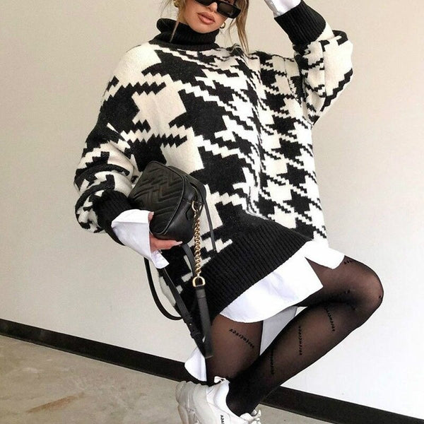 Autumn Winter Thick Sweater Women Turtleneck Knitted Sweater Ladies Long Sleeve Jumper Soft Warm Pullover Femme