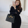 Autumn Winter Turtleneck Pullover Sweater Pencil Dress Korean High Waist Hip Back Slit Knit Long Vestidos Women Elegant Clothes