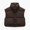Autumn Winter Vest Women Warm Casual Short Vest Coat Lightweight Sleeveless Waistcoat Jacket Female Short Cotton Outwear Tops