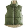 Autumn Winter Vest Women Warm Casual Short Vest Coat Lightweight Sleeveless Waistcoat Jacket Female Short Cotton Outwear Tops