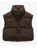 Autumn Winter Vest Women Warm Casual Short Vest Coat Lightweight Sleeveless Waistcoat Jacket Female Short Cotton Outwear Tops