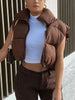 Autumn Winter Vest Women Warm Casual Short Vest Coat Lightweight Sleeveless Waistcoat Jacket Female Short Cotton Outwear Tops