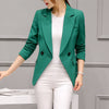 Autumn Winter Women Blazers Work Office Wear Lady Suit Slim Green Pink One Button Business female long sleeve blazer Coat 2XL