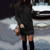 Autumn Winter Women's Casual Solid Colors Plus Velvet Long Sleeve Loose O-neck Loose Party Sweatshirt Dress Vestidos#g3