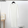 Autumn Winter long Sweater dress women solid bodycon Thick dress Female Jumper O-neck slim basic knit dress Long sleeve