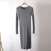 Autumn Winter long Sweater dress women solid bodycon Thick dress Female Jumper O-neck slim basic knit dress Long sleeve