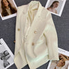 Autumn Women Blazer Double Breasted Suit Jacket Loose Office Suit Jacket Korean Version 2023 Winter Casual Office Coats