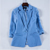 Autumn Women Blazers And Jackets Solid Color Jacket Cotton Liene Slim Suit One Button Women Jacket Big Size Blazer A1739
