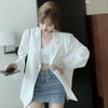Autumn Women Blazers High Street Long Sleeve Solid Oversized Double Breasted Outerwear Temperament OL Korean Loose Blazer Femme