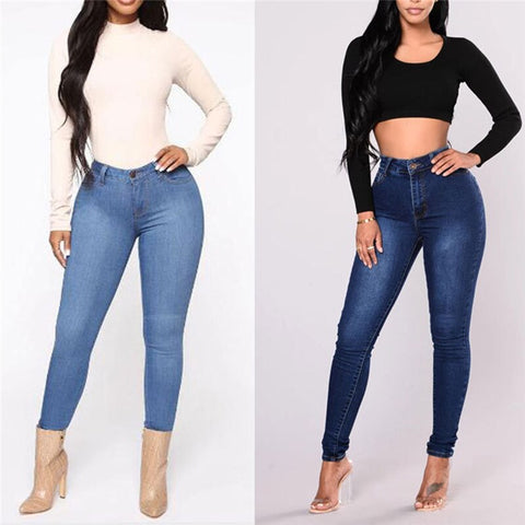 Autumn Women Jeans Casual Mid Waist Push Up Stretch Thin Washable Zipper Skinny Female Pencil Pants 2022 Street