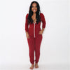 Autumn Women Jumpsuit Romper Zipper Hooded Sweatshirt Hoodies Bodycon Trousers Solid Sexy One Piece Female Tracksuits Clothing