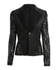 Autumn Women K-pop Blazer Jacket Lace Splicing Long Sleeves Slim Suit One Button Casual Coat Work Wear Black/White Blazer Mujer