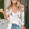 Autumn Women Ladies 3/4 Sleeve Blazer Retro Floral Print Cardigan Jacket Open Front
