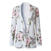 Autumn Women Ladies 3/4 Sleeve Blazer Retro Floral Print Cardigan Jacket Open Front