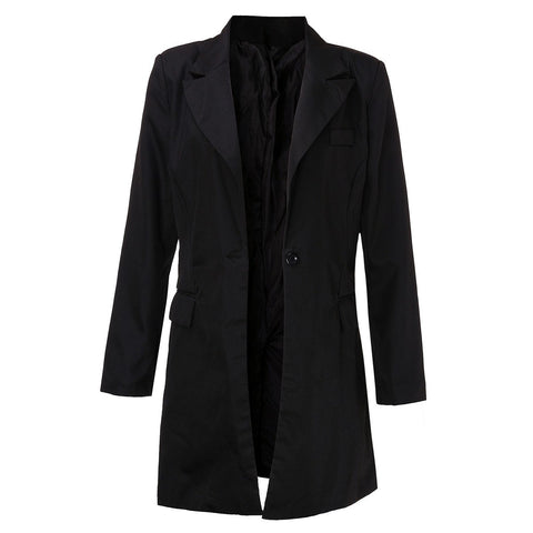 Autumn Women Long Blazers Jackets Single Button Blazer Women Jacket Casual Long Sleeved Blazer Feminino Longo Outwear Plus Size