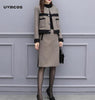 Autumn Women Tracksuits Outfits Femenino Jacket Coat + Skirt 2 Two Piece Set Female Vintage Woolen Suits Sets Clothes